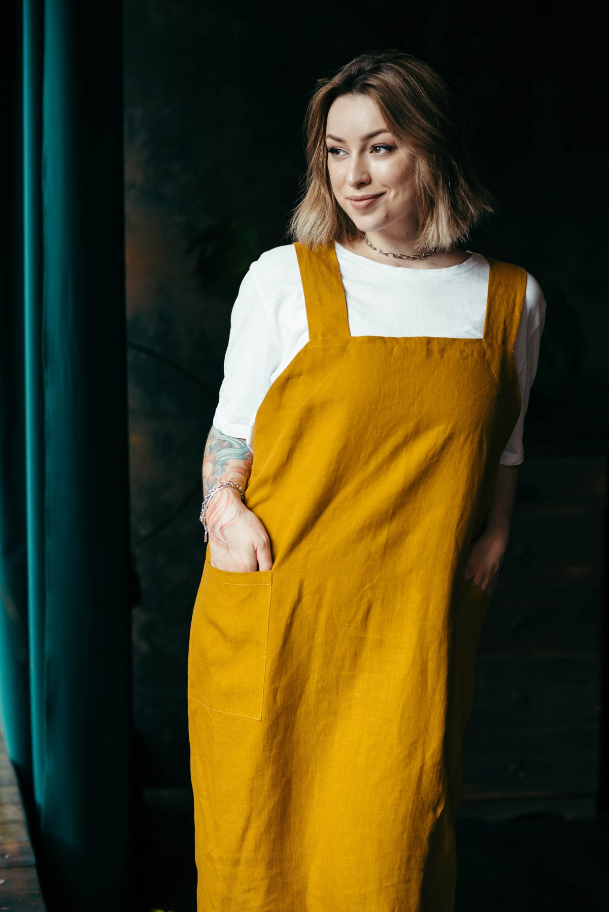 Linen Pinafore Apron | Apron for Artists