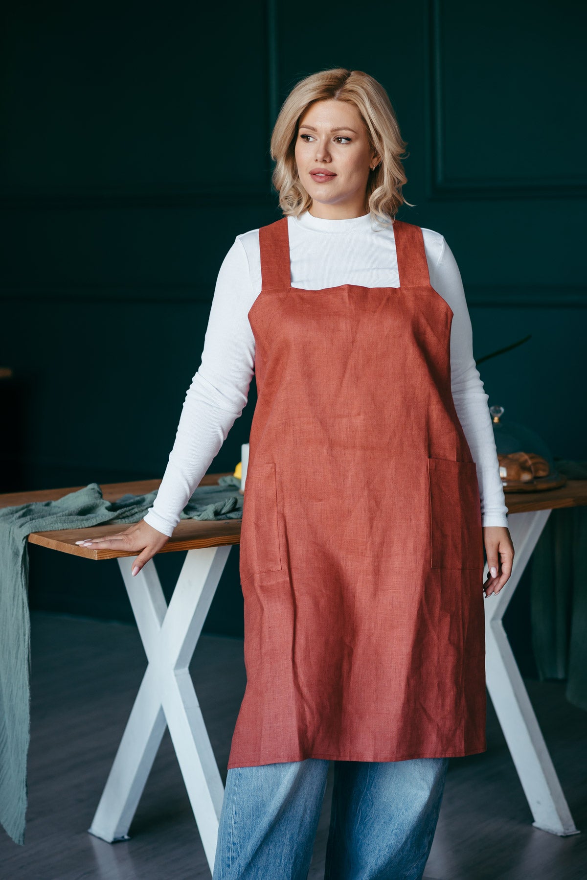 Linen Pinafore Apron | Apron for Artists