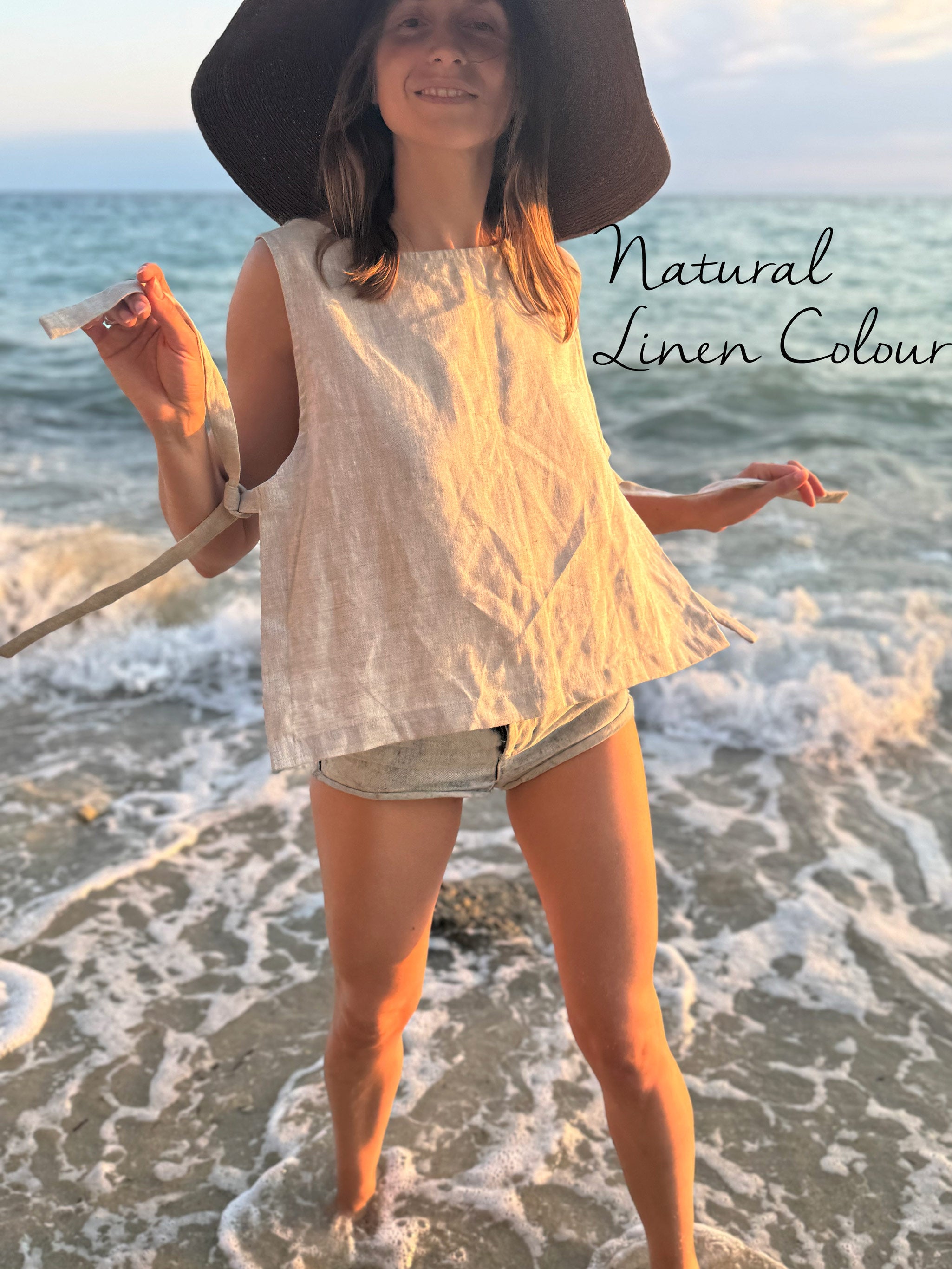 Casual Linen Side-Tie Top