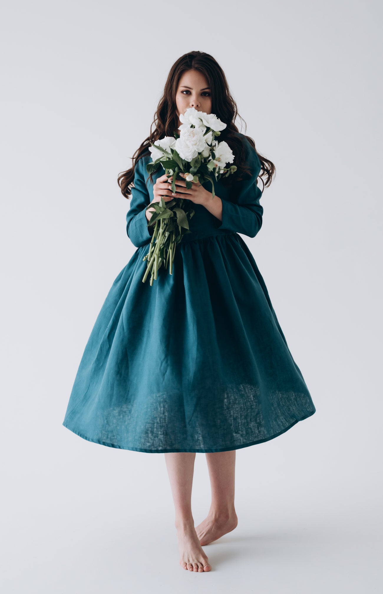 Relaxed Linen Smock Dress