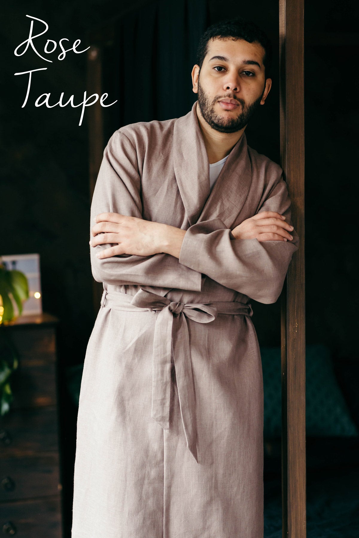 Classic Men’s Linen Robe | Navy