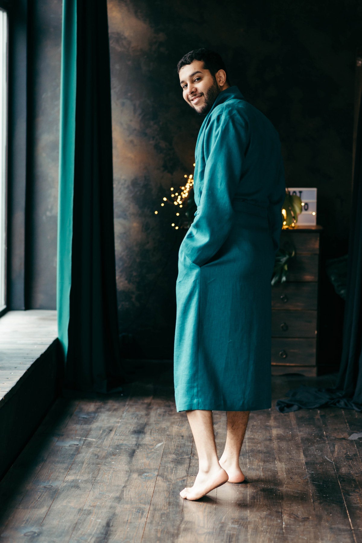 Classic Men’s Linen Robe | Multiple Colour Options