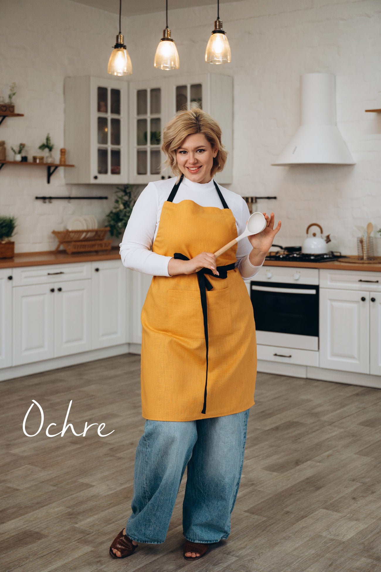 Minimalist Unisex Linen Aprons with Pockets