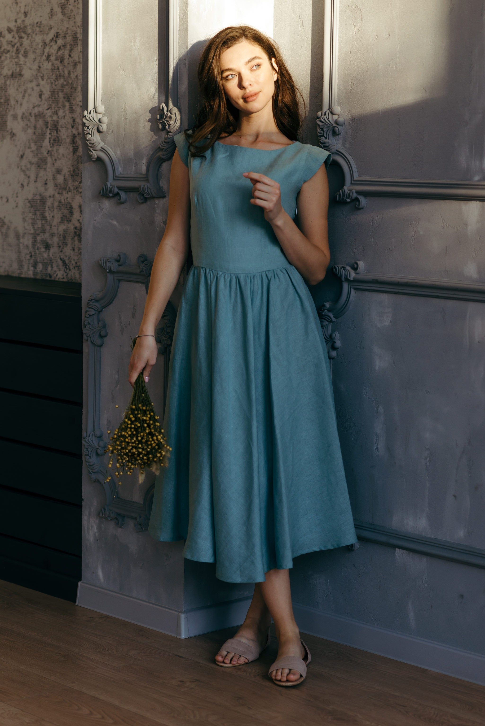 Filled Linen Dress for Bridesmaids