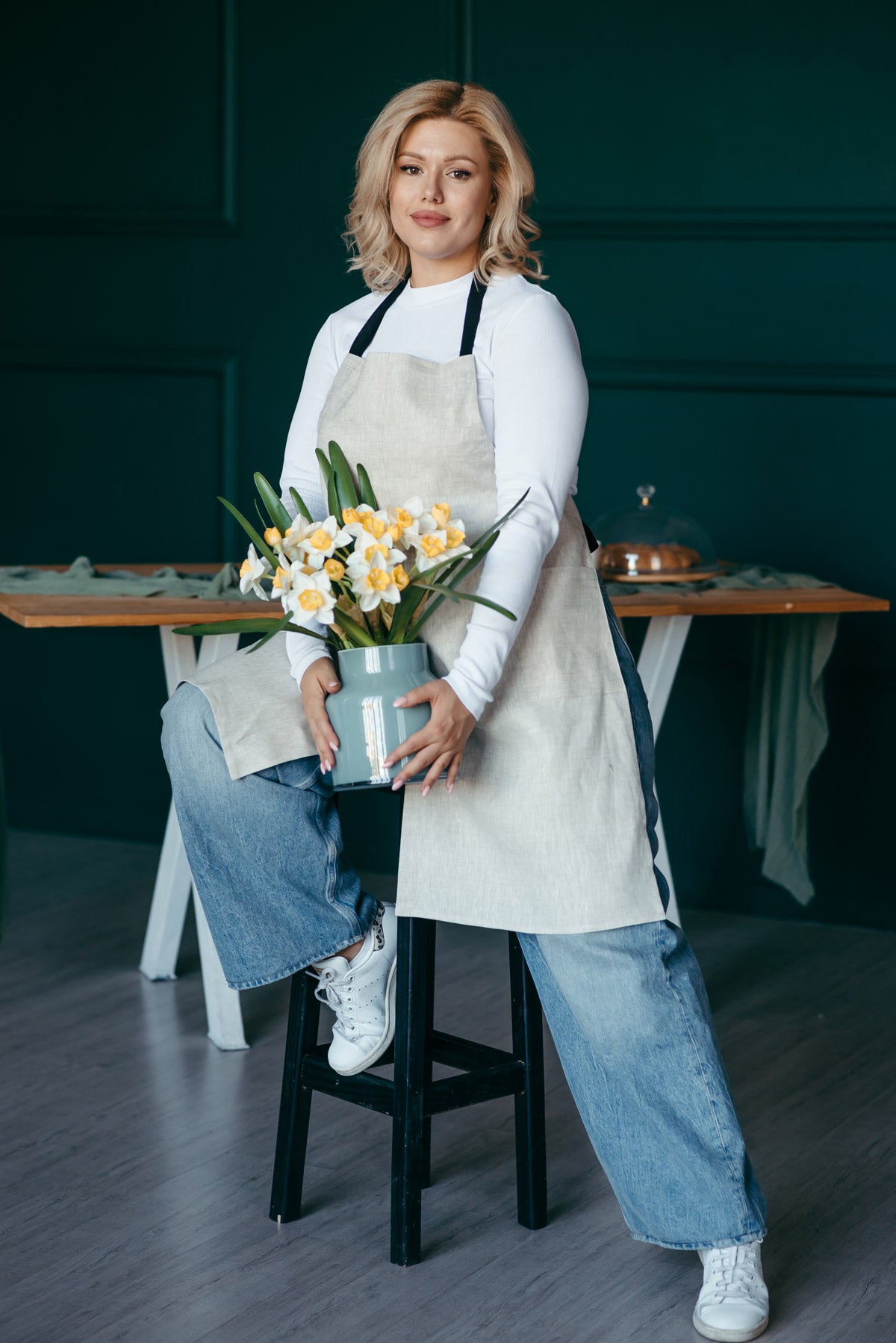 Linen Split Leg Potters Apron