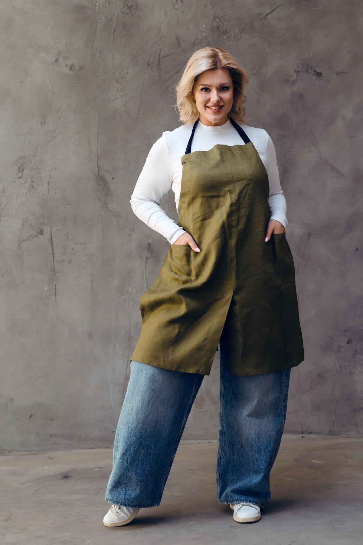 Linen Split Leg Craft Apron
