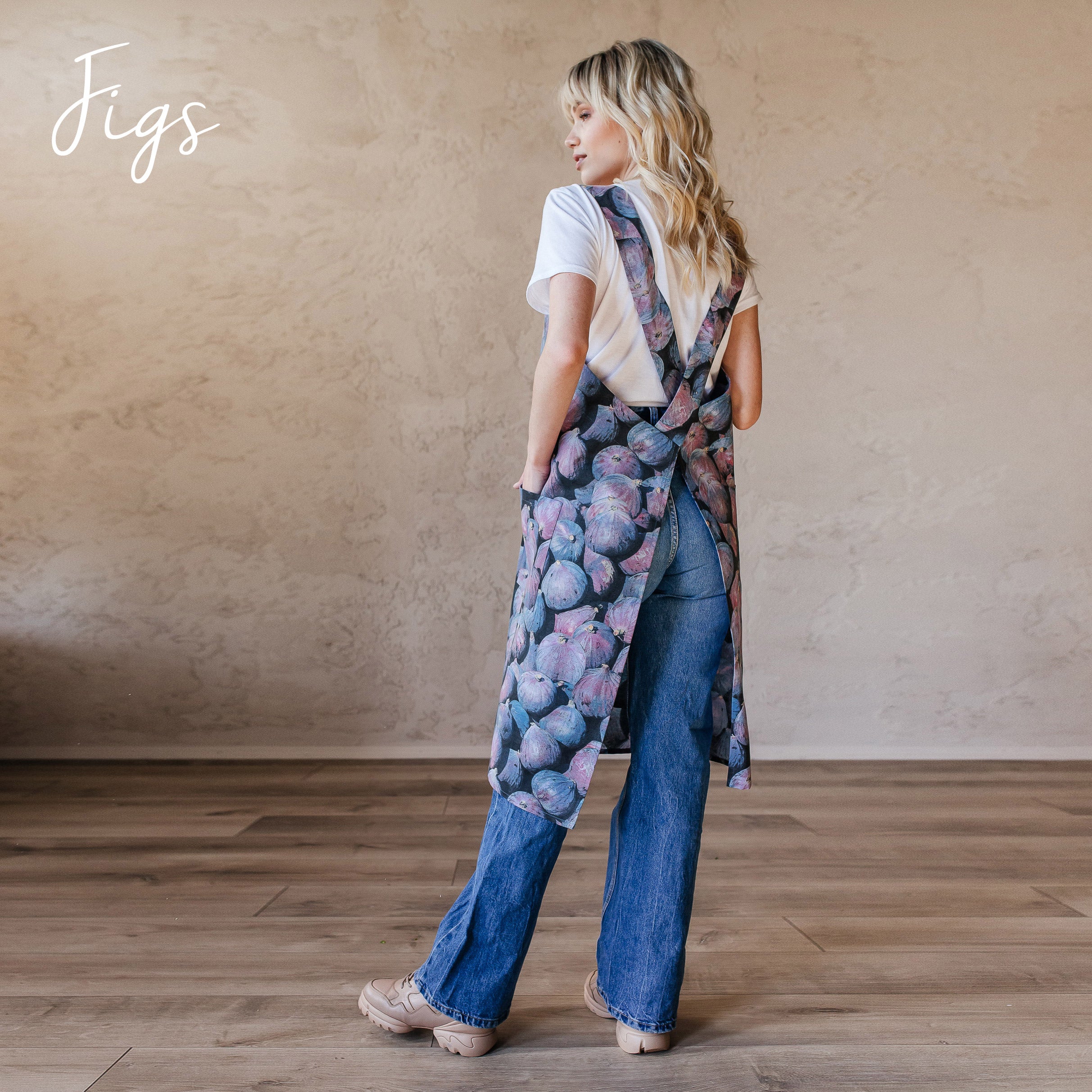 Printed Cotton Pinafore Apron | Scandi