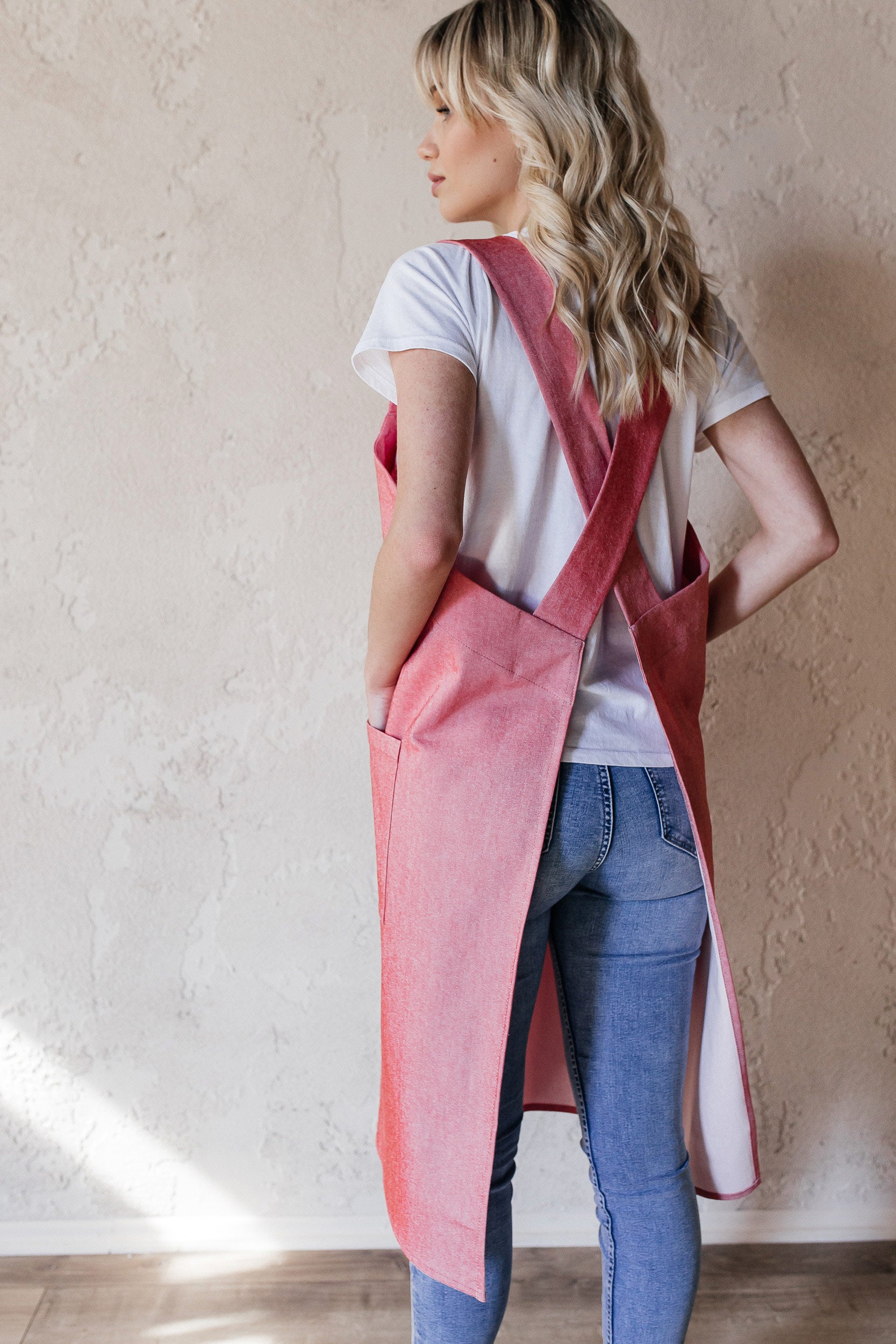 Crossover Cotton Pinafore Apron | Khaki