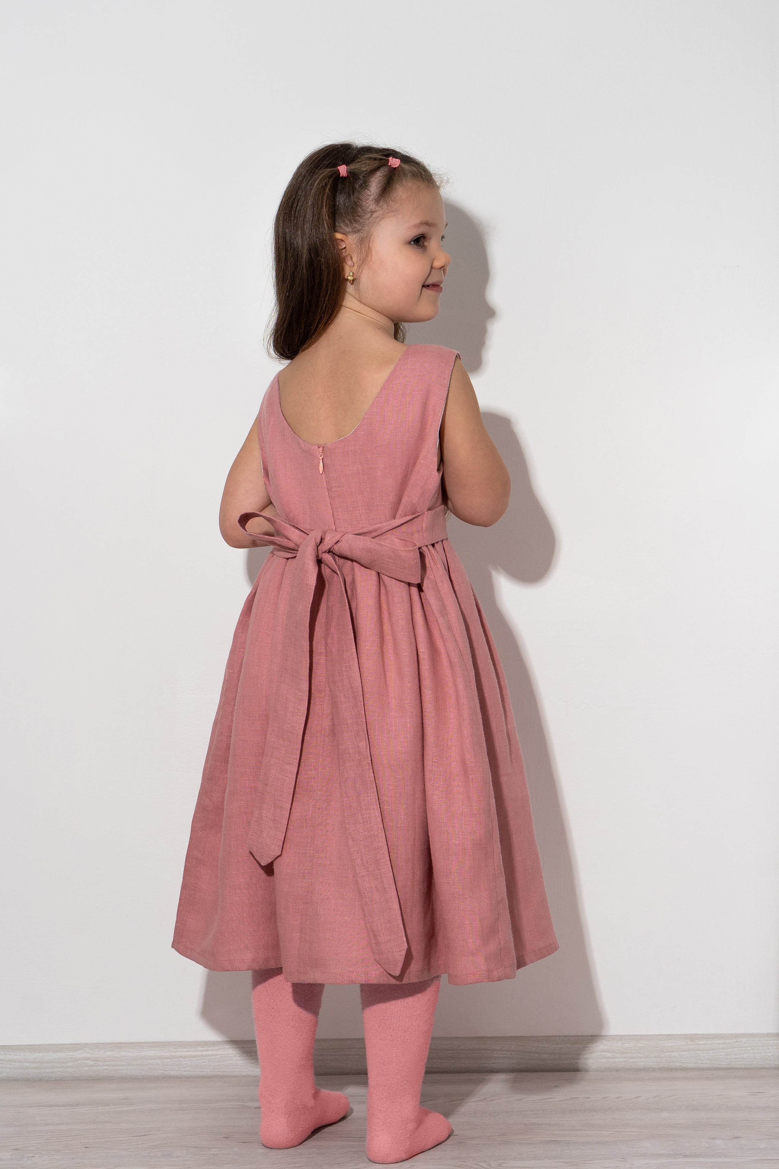 Kids Linen Flower Girl Dress | Custom