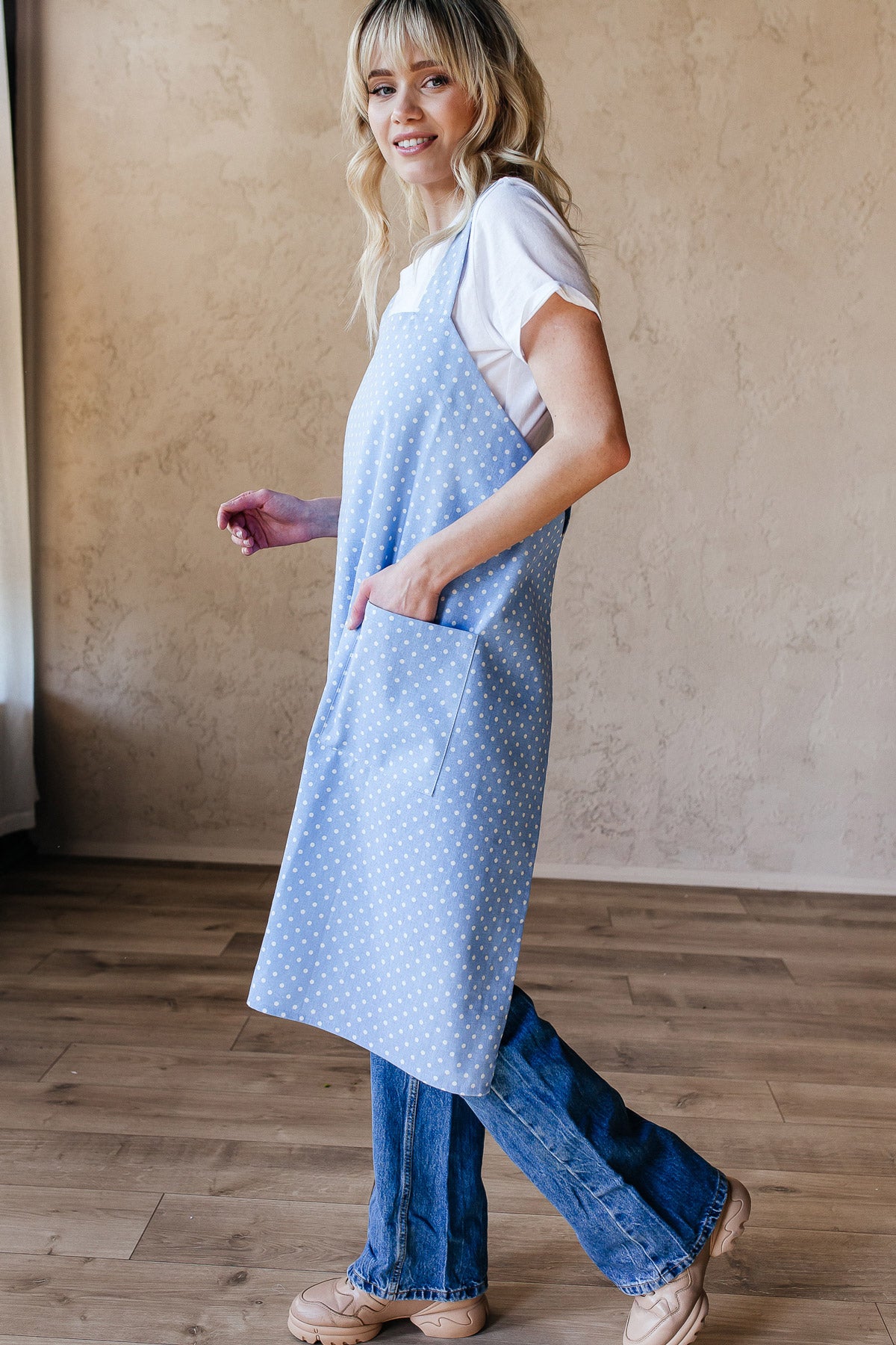 Printed Cotton Pinafore Apron | Scandi