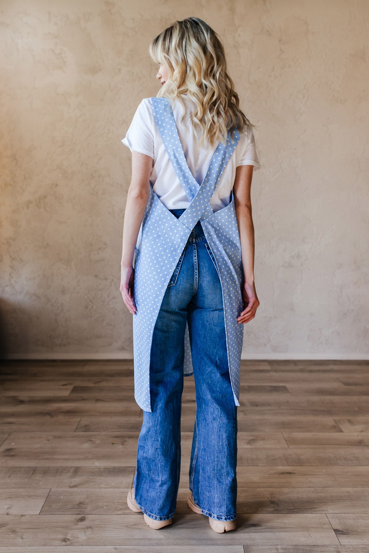Printed Cotton Pinafore Apron | Checked
