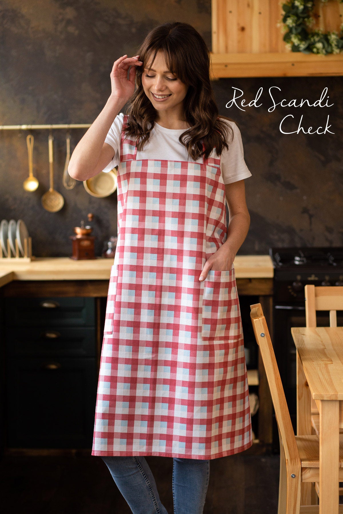 Printed Cotton Pinafore Apron | Scandi