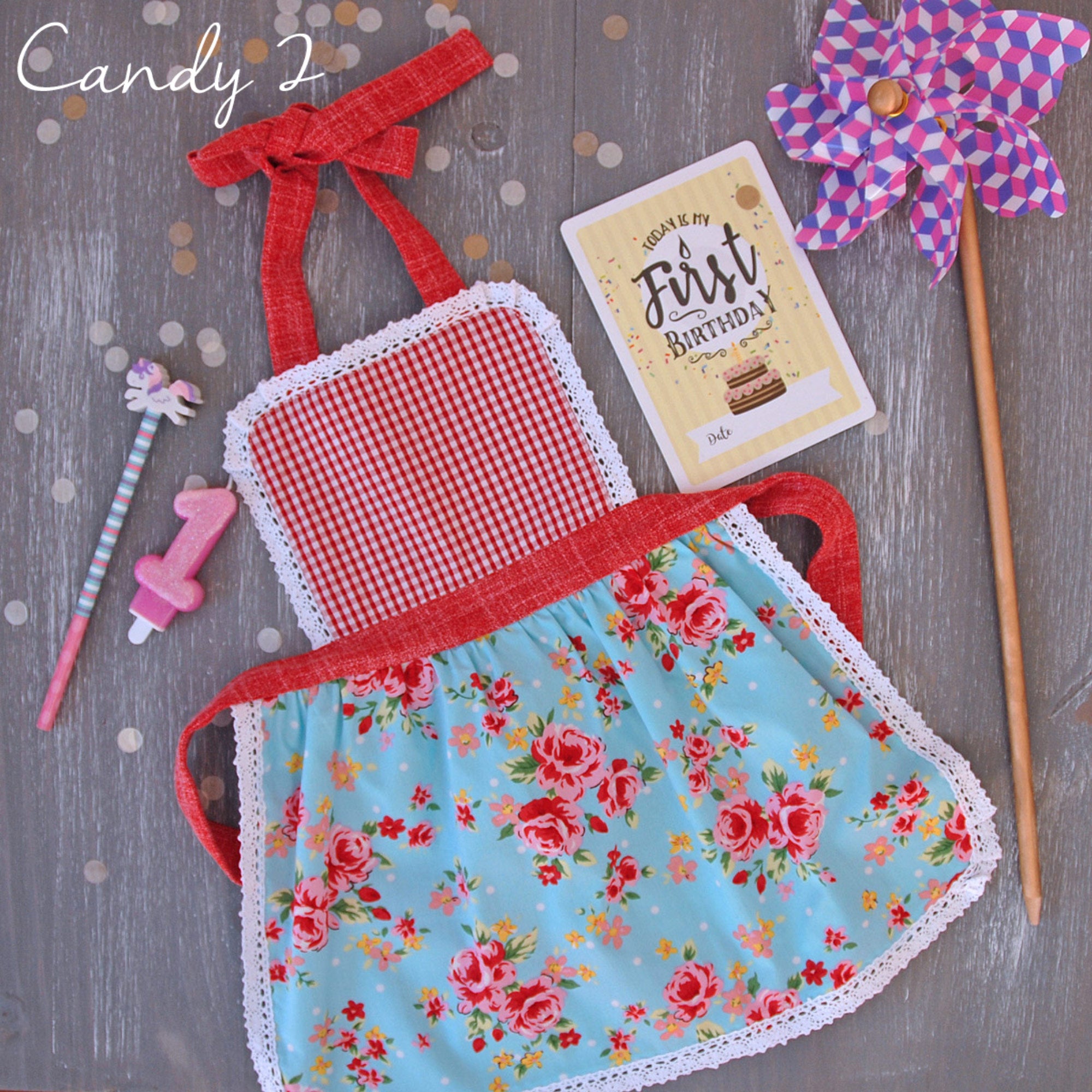 Kids’ Personalised Aprons | Reds Prints, Polka Dots and Florals