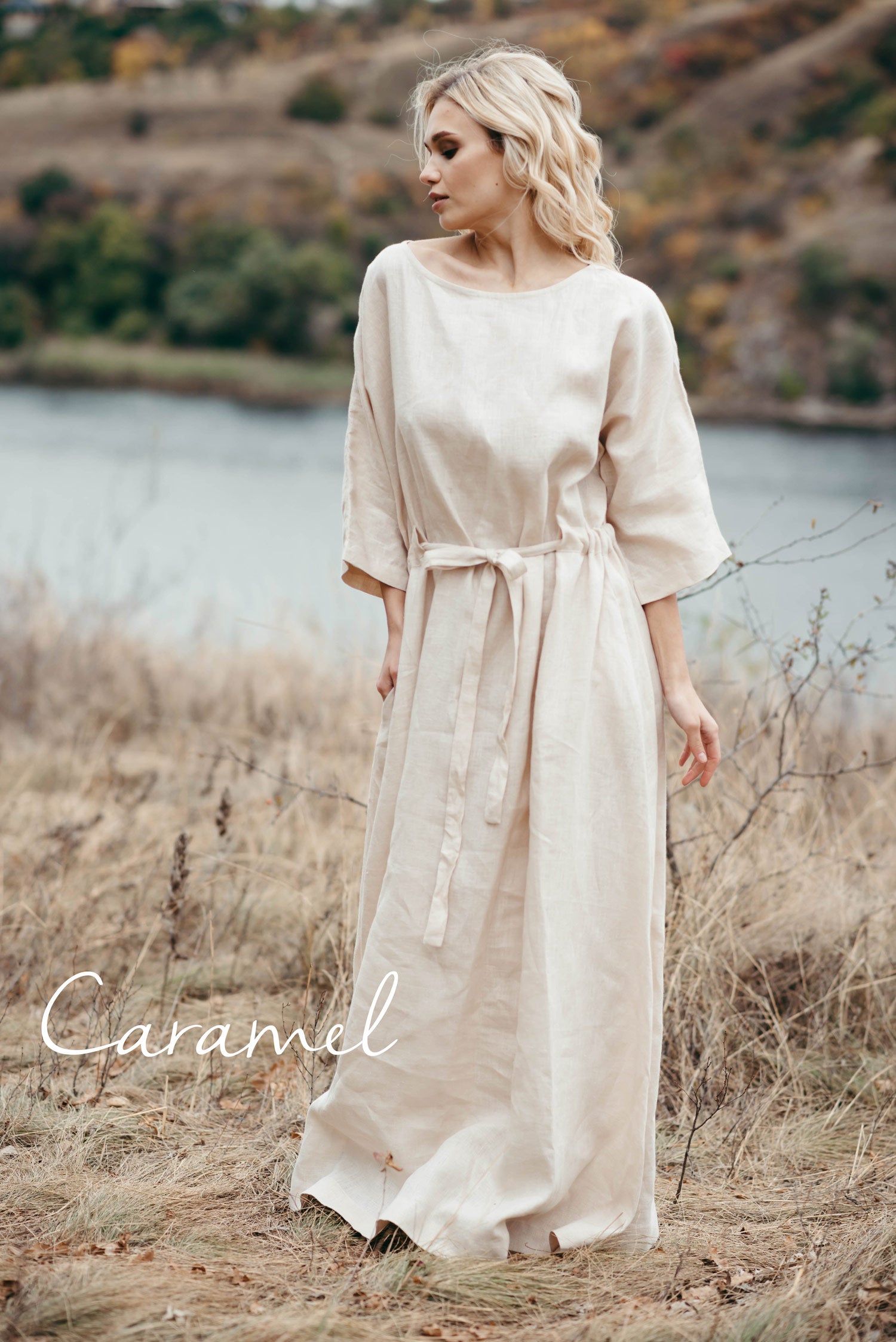 Linen Kaftan Dress – Short or Maxi