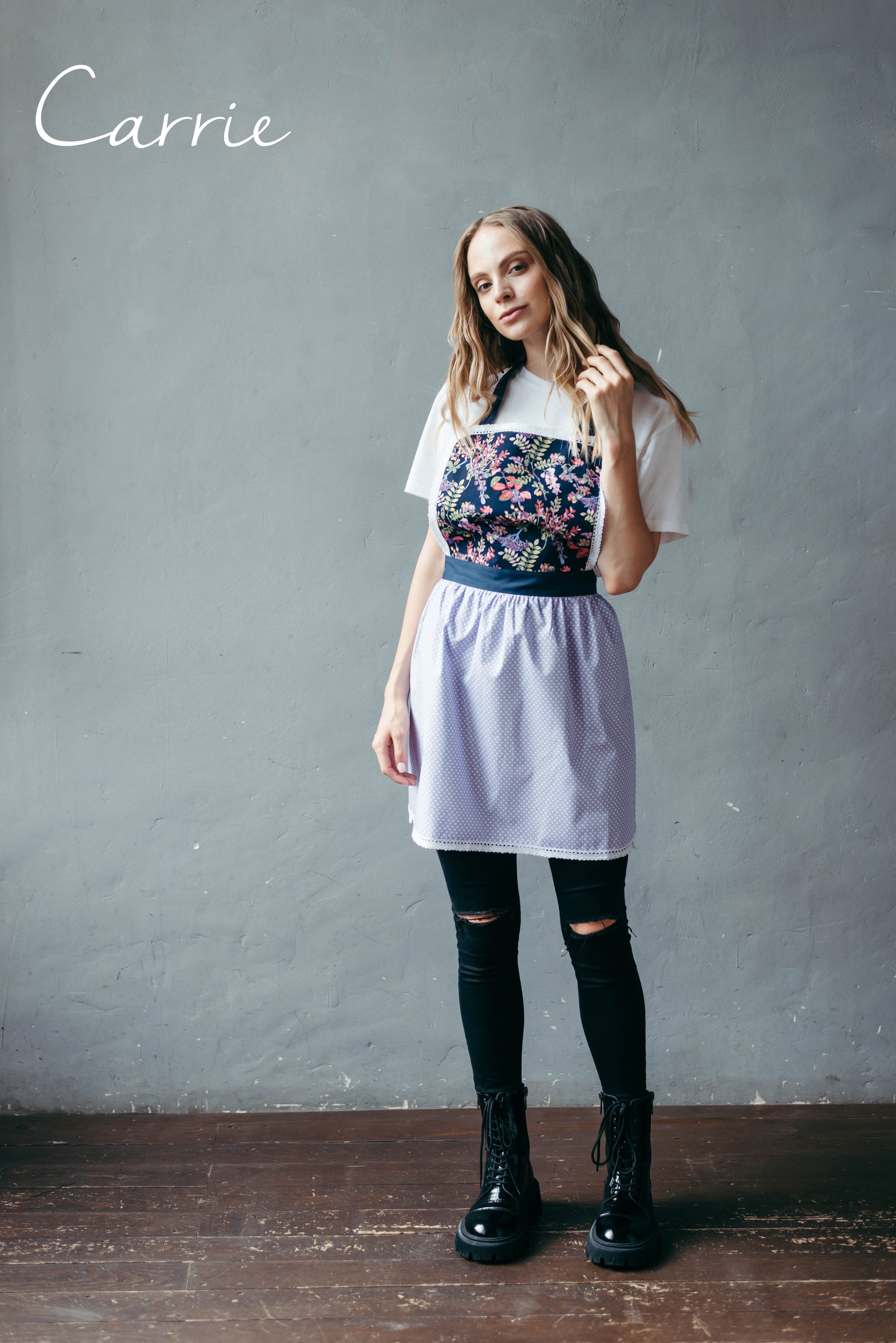 Kids' Personalised Aprons | Purple, Floral & Polka Dot Prints