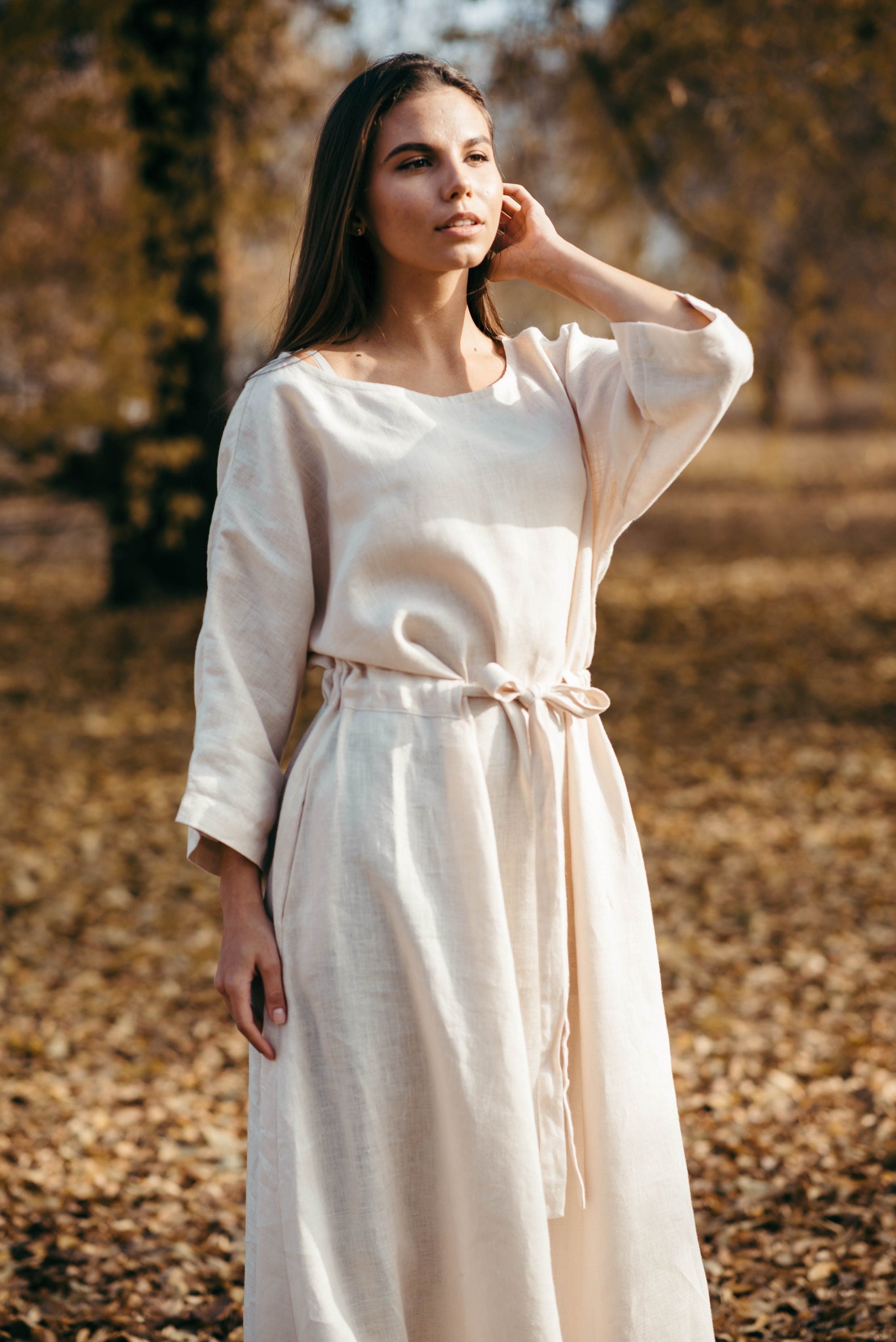 Linen Kaftan Dress – Short or Maxi