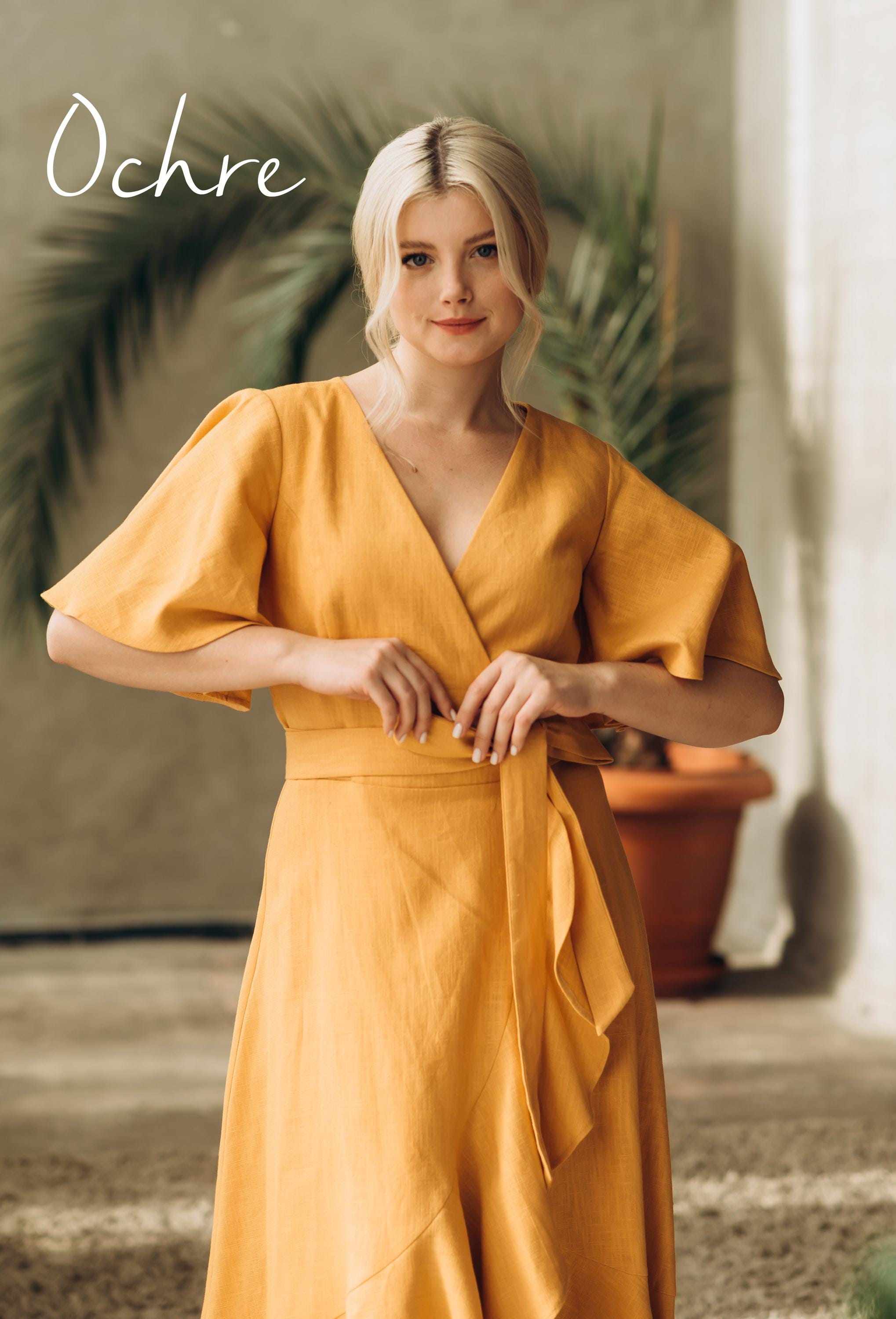 Linen Wrap Dress | Nordic Sky | Bridesmaid & Guest