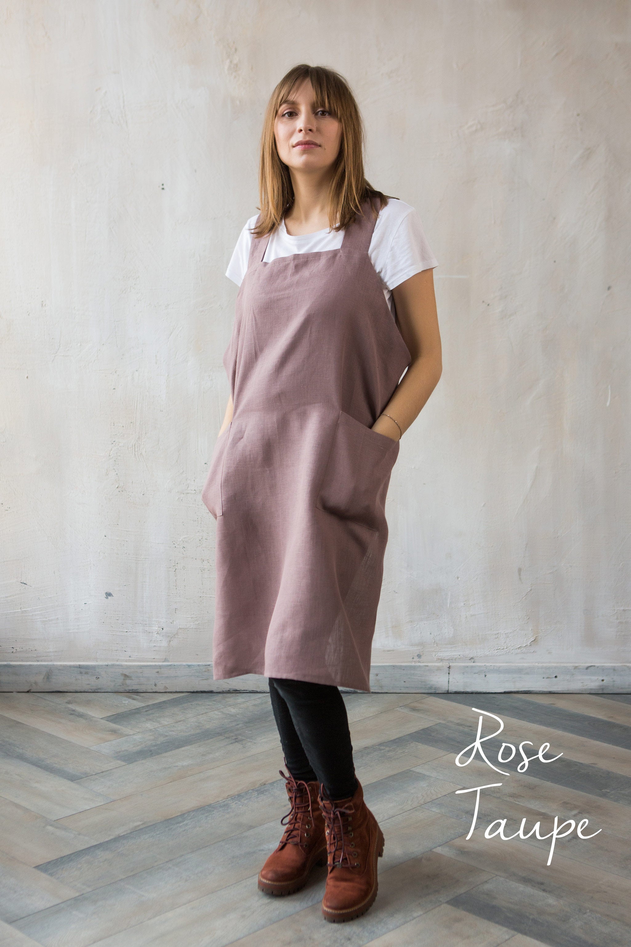 No-Tie Linen Apron | Pinafore Apron