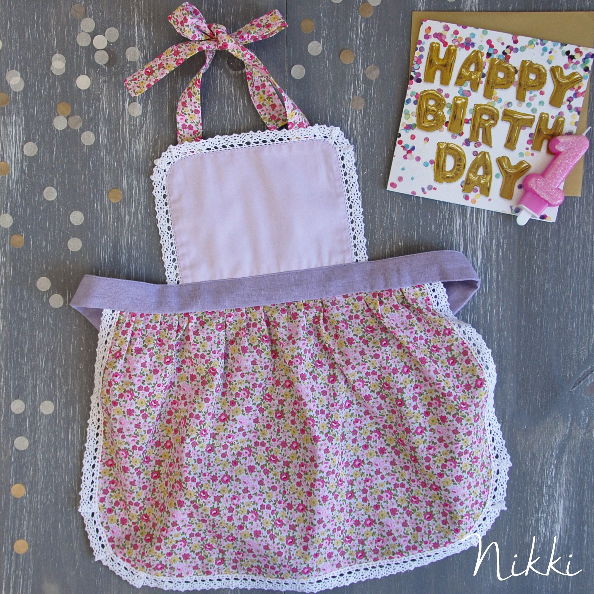 Kids’ Personalised Aprons | Pink Prints, Stripes and Florals
