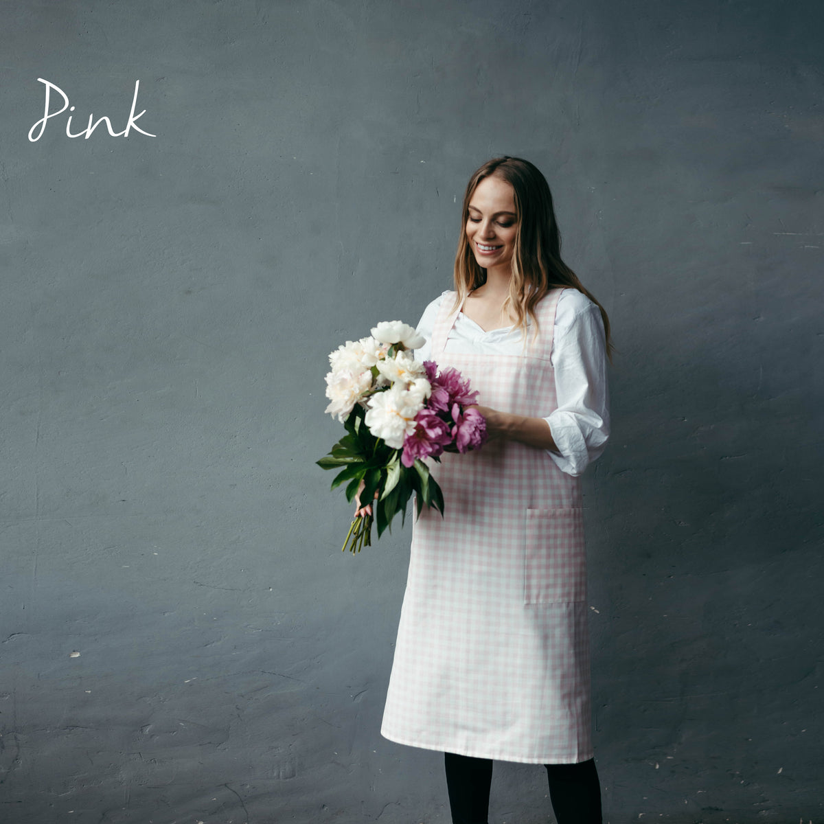 Printed Cotton Pinafore Apron | Checked