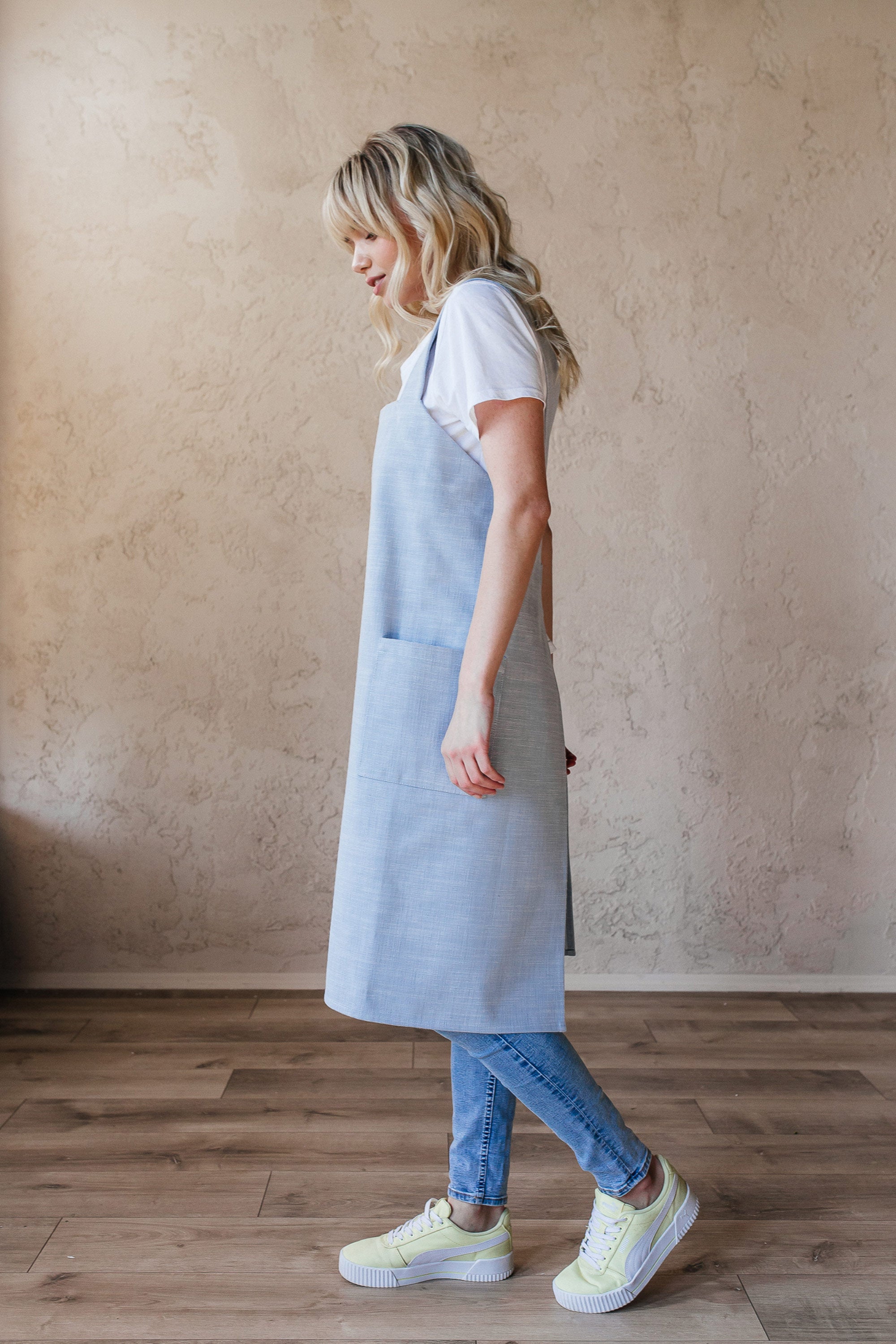 Heavy Duty Cotton Pinafore Apron | Red Denim