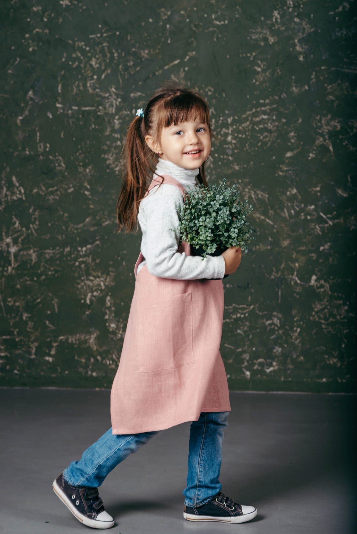 Child’s Linen Smock Apron | Kids Japanese Pinafore – The Prancing Hare