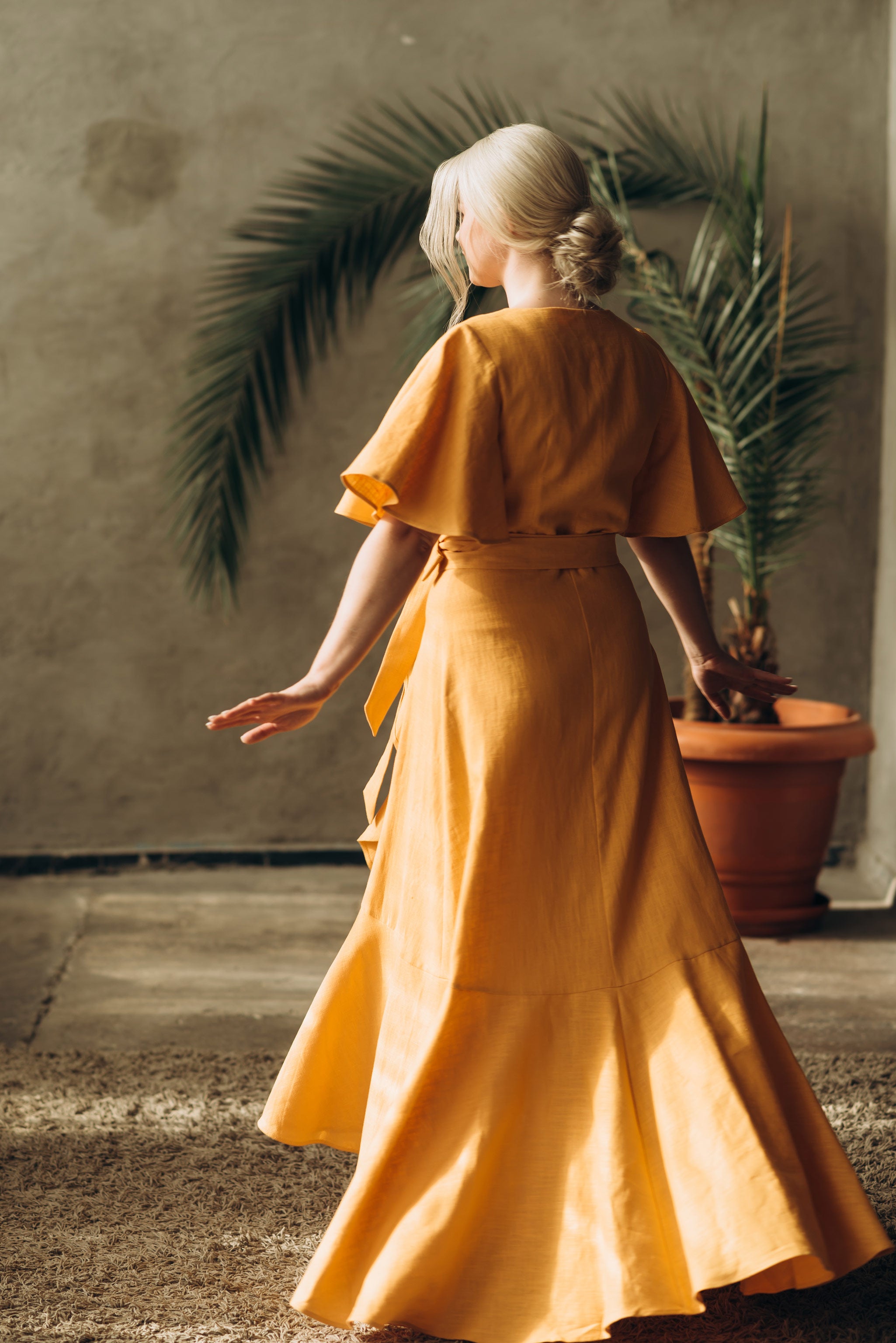 Linen Wrap Dress | Nordic Sky | Bridesmaid & Guest