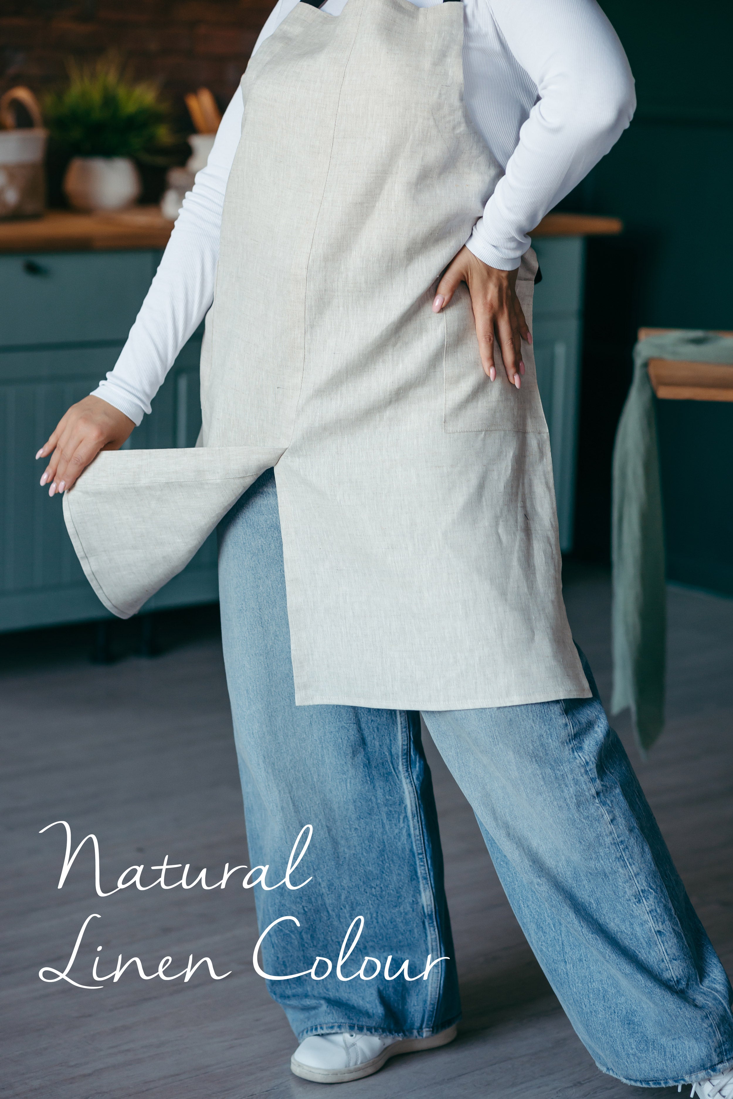 Linen Split Leg Potters Apron