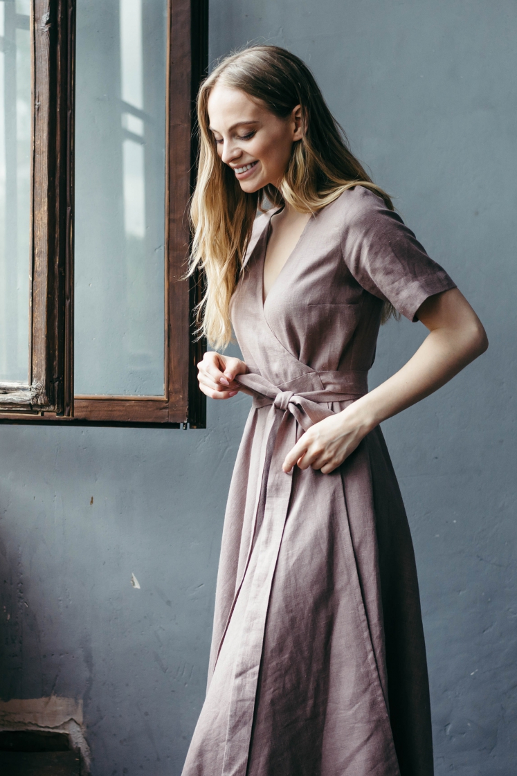 Taupe hotsell linen dress