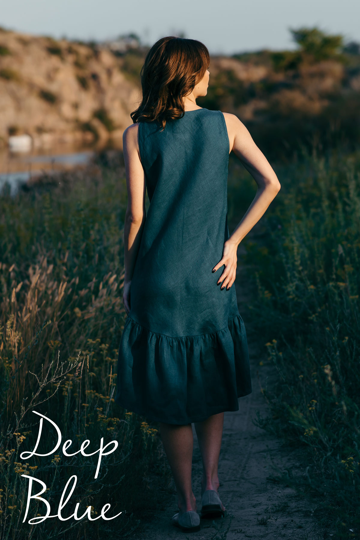Linen top tank dress