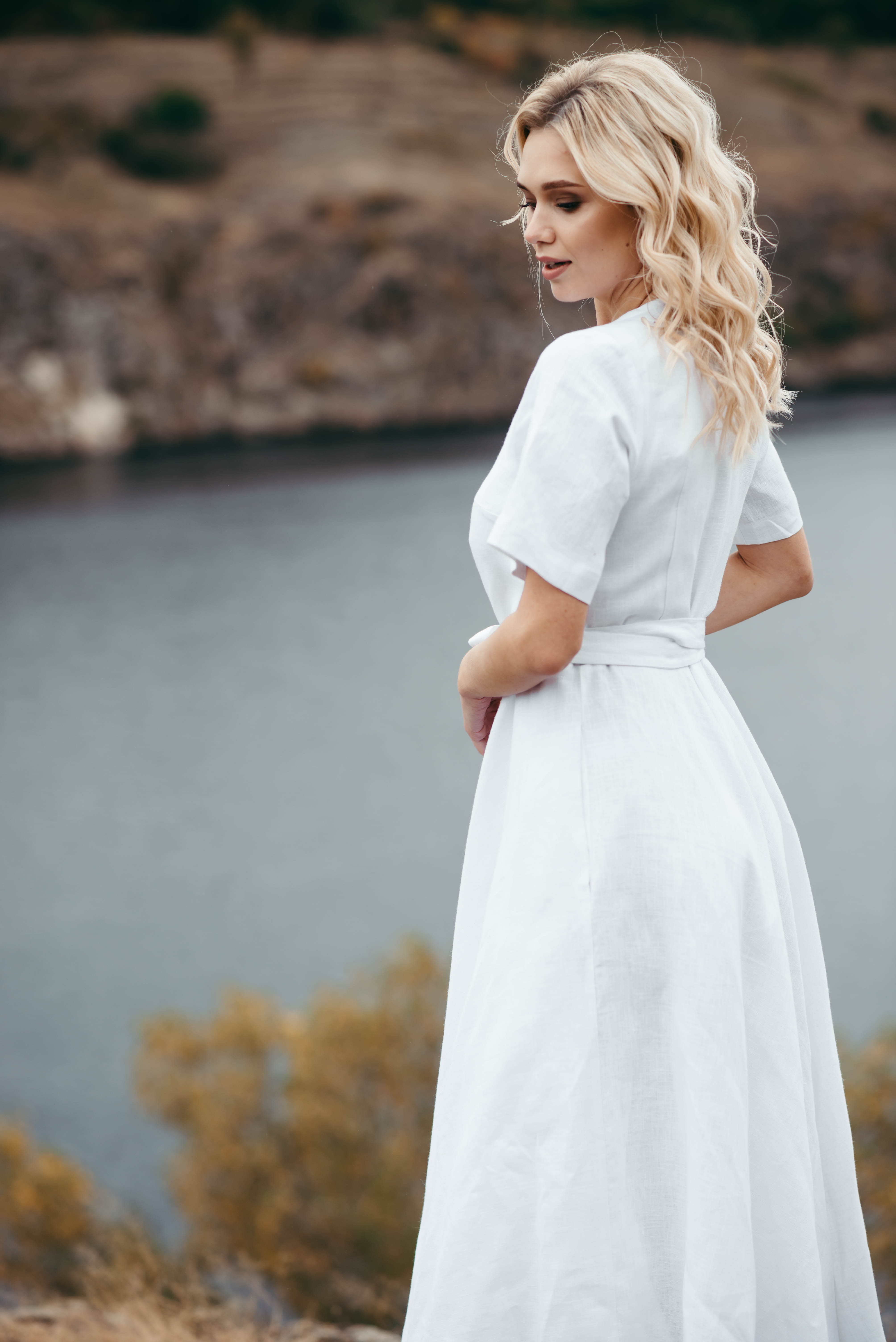 White Short Sleeved Dress The Prancing Hare